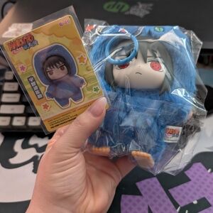 Naruto Blue Plush Keychain Sasuke Labubu